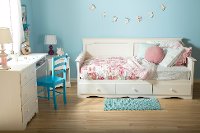 3210189 White Wash Twin Daybed with Storage (39 Inch) - Summer Breeze -3
