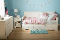 3210189 White Wash Twin Daybed with Storage (39 Inch) - Summer Breeze -4