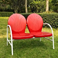 CO1002A-RE Metal Loveseat in Red - Griffith