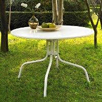 CO1012A-WH 40 Inch White Outdoor Patio Dining Table - Griffith-2