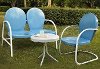 KO10003BL Sky Blue 3 Piece Metal Outdoor Patio Furniture Set - Griffith