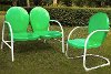 KO10005GR 2 Piece Metal Set - Loveseat & Chair in Grasshopper Green Finish - Griffith