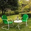 KO10004WH 3 Piece Metal Set - Two Chairs in White Finish with Side Table - Griffith