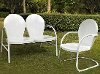 KO10005WH 2 Piece Metal Set - Loveseat & Chair in White Finish - Griffith -1
