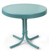 CO1011A-BL Metal Blue Outdoor Patio Side Table - Retro-2