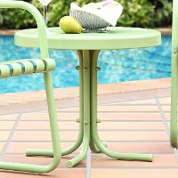 CO1011A-GR Metal Green Outdoor Patio Side Table - Retro