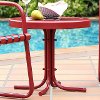 CO1011A-RE Metal Red Outdoor Patio Side Table - Retro