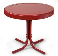 CO1011A-RE Metal Red Outdoor Patio Side Table - Retro-2
