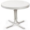 CO1011A-WH Metal White Outdoor Patio Side Table - Retro-2