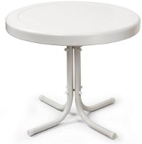 CO1011A-WH Metal White Outdoor Patio Side Table - Retro-2