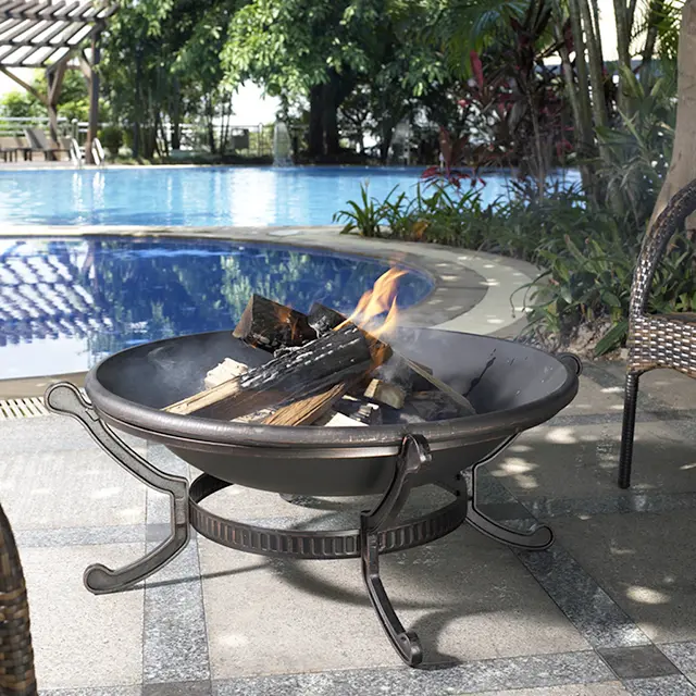 CO9003A-BK Cast Iron Fire Pit - Ashland -5