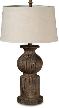 Rustic Dark Wood Table Lamp