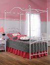 11180BTWPR White Traditional Twin Metal Canopy Bed - Emily
