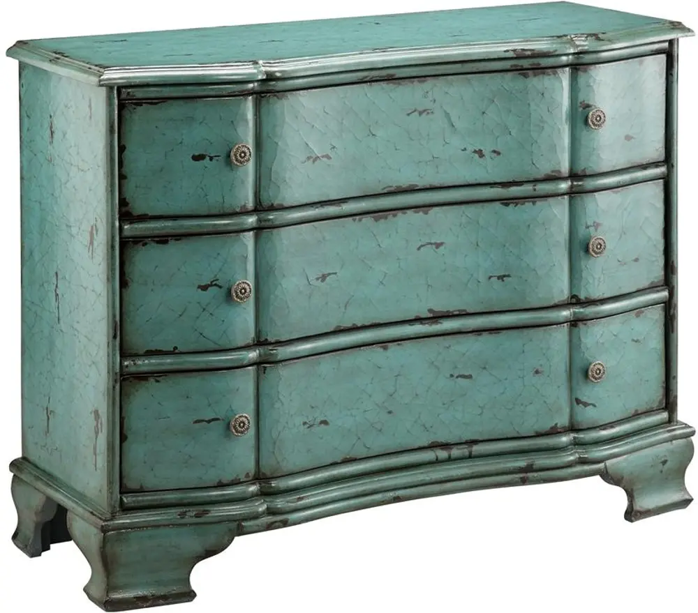 Crackle Turquoise Blue 3-Drawer Chest-1