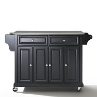 KF30002EBK Black Stainless Steel Top Kitchen Cart -3