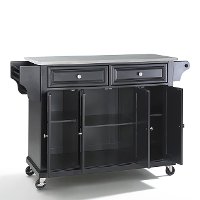 KF30002EBK Black Stainless Steel Top Kitchen Cart -4