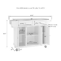 KF30003EBK/KIT/CART Black 52 Inch Kitchen Cart with Gray Granite Top