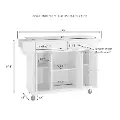 KF30003EBK/KIT/CART Black Kitchen Cart with Gray Granite Top - Diana