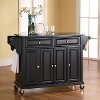 KF30004EBK/KIT/CART Black 52 Inch Kitchen Cart with Black Granite Top