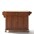 Cherry Wood Top Kitchen Cart
