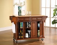 KF30001ECH Cherry Wood Top Kitchen Cart-2