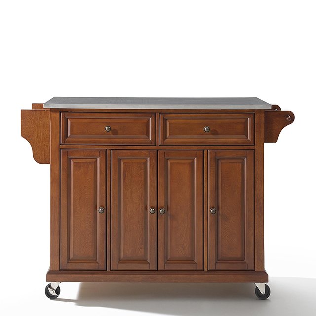 KF30002ECH Cherry Stainless Steel Top Kitchen Cart-3