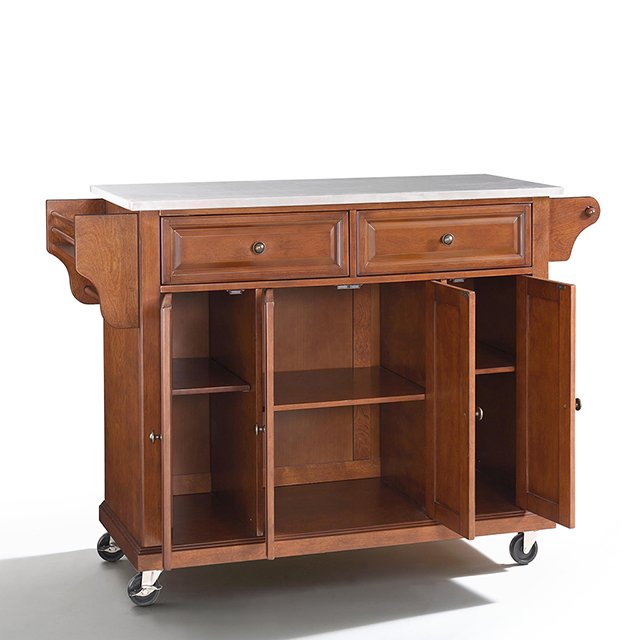 KF30002ECH Cherry Stainless Steel Top Kitchen Cart-4