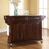 KF30002EMA Mahogany Stainless Steel Top Kitchen Cart
