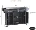 KF30001EWH White Wood Top Kitchen Cart