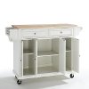 KF30001EWH White Wood Top Kitchen Cart-3