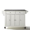 KF30003EWH White Granite Top Kitchen Cart-4