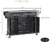 KF30004EWH White Black Granite Top Kitchen Cart