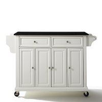 KF30004EWH White Black Granite Top Kitchen Cart-4