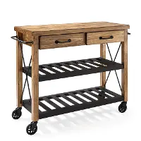 CF3008-NA Roots Natural Wood Kitchen Cart