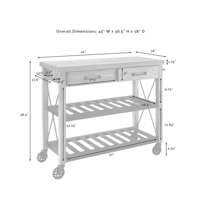CF3008-NA Roots Natural Wood Kitchen Cart-5