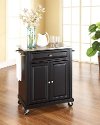 KF30022EBK Black Stainless Steel Top Portable Kitchen Cart