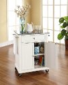 KF30023EWH White Granite Top Portable Kitchen Cart-2