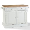 KF30006WH White Butcher Block Top Kitchen Island - Oxford -4