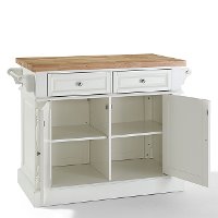 KF30006WH White Butcher Block Top Kitchen Island - Oxford -5