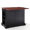 KF30007BK Black Drop Leaf Breakfast Bar Top Kitchen Island - Coventry -5