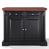 KF30007BK Black Drop Leaf Breakfast Bar Top Kitchen Island - Coventry -6