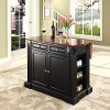 KF30007BK Black Drop Leaf Breakfast Bar Top Kitchen Island - Coventry