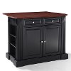 KF30007BK Black Drop Leaf Breakfast Bar Top Kitchen Island - Coventry -3
