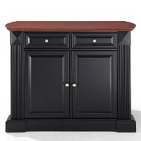 KF30007BK Black Drop Leaf Breakfast Bar Top Kitchen Island - Coventry -6