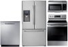 S/S-4PC-SUGAP-ELEKT Samsung 4 Piece Electric Kitchen Appliance Package with 24.6 cu. ft. French Door Refrigerator - Stainless Steel