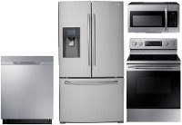 SS-4PC-SUGAP-ELEKT Samsung 4 Piece Kitchen Appliance Package with Electric Convection Range - Stainless Steel