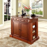 KF30007CH Cherry Drop Leaf Breakfast Bar Top Kitchen Island - Coventry