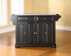 KF30003ABK Black Kitchen Island with Gray Granite Top - Alexandria