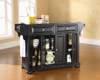 KF30004ABK Black Kitchen Island with Black Granite Top - Alexandria-2