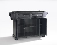 KF30004ABK Black Kitchen Island with Black Granite Top - Alexandria-3